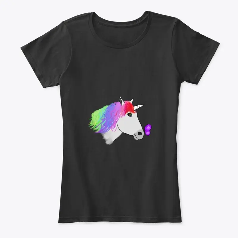 Unicorn and butterfly cute hand drawn