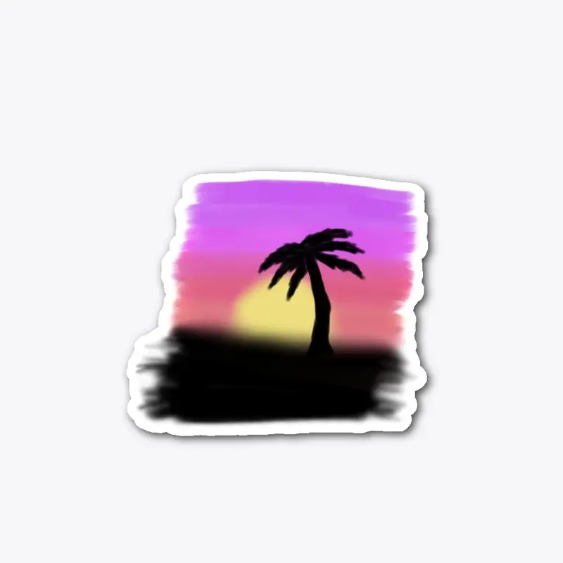 Sunset palm tree